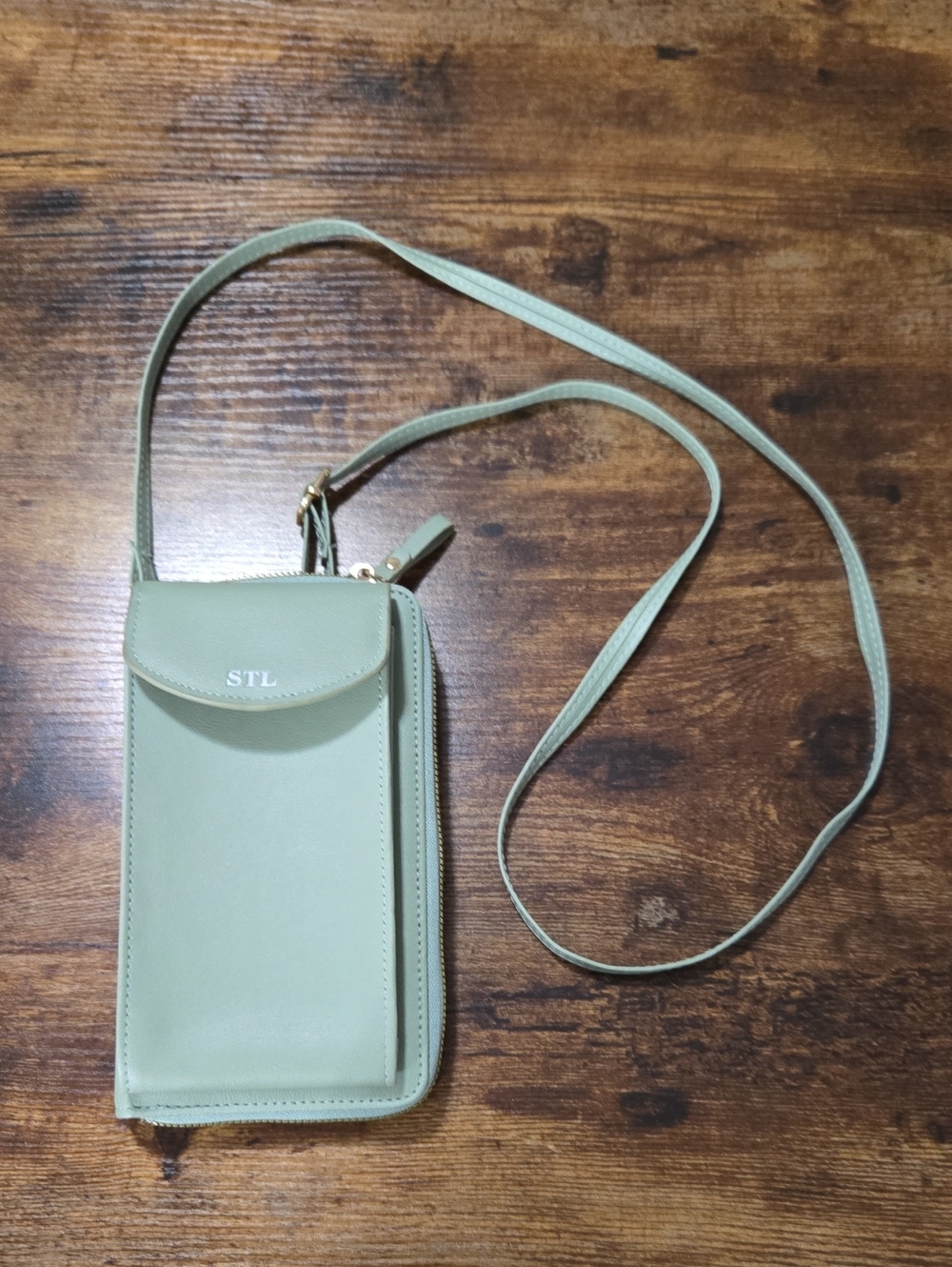Sage Green Crossbody Phone Wallet